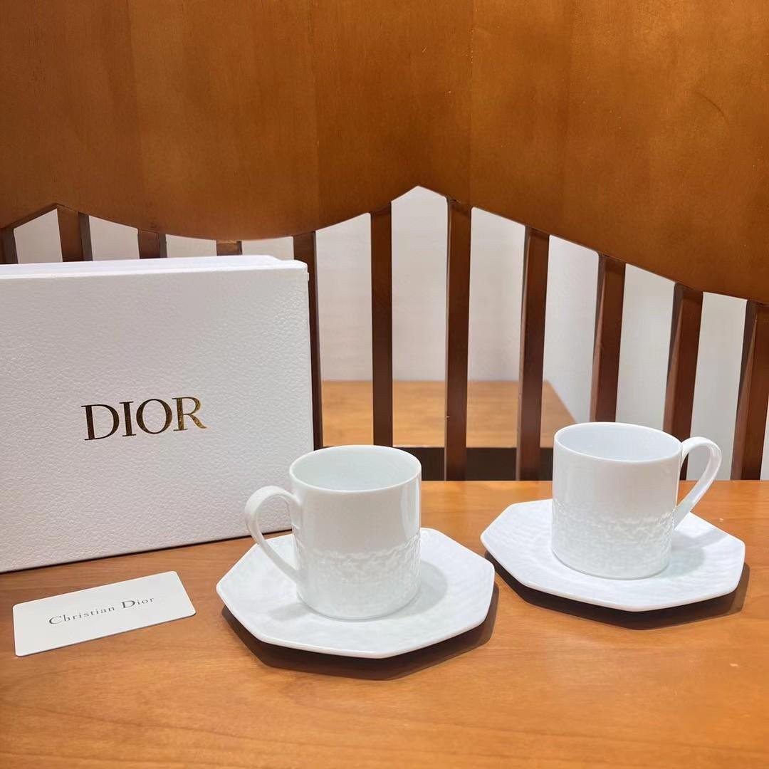Dior Turkish coffee set of six plain white cups